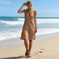 thumbnail image 6 of Shihyeh Summer Maxi Dresses for Women 2026 Linen V Neck Sleeveless Beach Sundress Button Casual Loose Dress with Pockets, 6 of 7