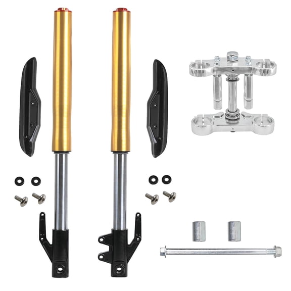 630mm Front Forks 45/48mm Triple Tree Clamp w/ 12mm Axle for Mini Pit Monkey Dirt Bike Razor MX650 CRF50 XR50 SSR Apollo Coolster 70cc 90cc 110cc 125cc