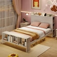 thumbnail image 3 of Barara King Bedroom Bed Frame, Bed Platform Frame,Full Size Bed Frame with 2 USB Ports with Storage Headboard and Lights-Full Size, 3 of 10