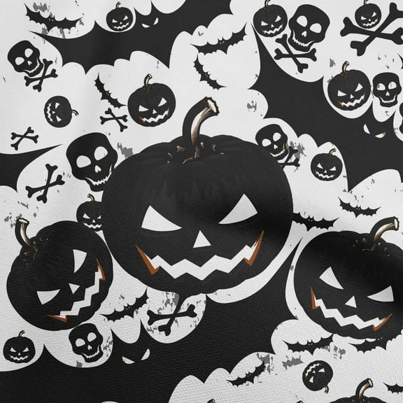 oneOone Polyester Spandex Black Fabric Halloween Diy Clothing Quilting Fabric Print Fabric By Yard 56 Inch Wide