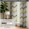 thumbnail image 6 of Vargottam Cotton Curtains for Windows - 3-in-1 Rod Pocket/Back Tab Short Window Drapes - Light Filtering Cotton Panels - Set of 2, 52"x63" - Wavy Stripe Design (White), 6 of 8
