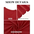 thumbnail image 4 of Fancyglim Women's Top V Neck T Shirt Short Sleeve Tee Plain Blouses (Red L), 4 of 6