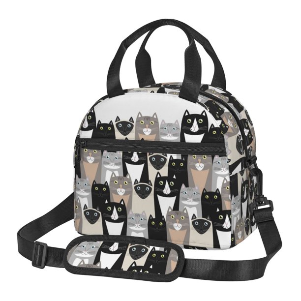 Balery Colors Cats Bolsa de Almuerzo Impresa, Caja de Almuerzo Reutilizable, Bolsa Térmica Aislada para Almuerzo, Bolsa Antiderrames