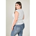 thumbnail image 3 of Blusa cruzada texturizada Roman Fashion /Tallas Extras, 1917 (Azul cielo) azul cielo 42, 3 of 7