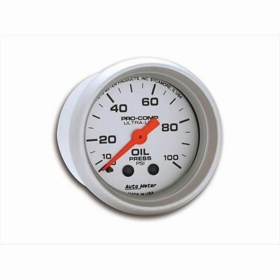 AUTO METER 4321 Ultralite 2.06 In. Oil Pressure - Silver - 2 1/16 in. diameter