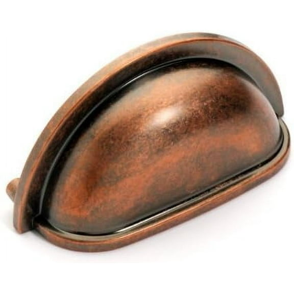 Heavy Duty Drawer Handles Knobs, Antique Copper Finish for Kitchen Wardrobe Desks, Solid Cup Pull with Easy Installation Mounting Hardware