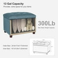 thumbnail image 2 of 24'' Ottoman with Storage, Upholstered Storage Ottoman Stool, Linen Fabric Cube Footstools Small, Hinged Foot Rest Stool for Living Room Bedroom, Lake Blue, 2 of 15