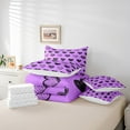 thumbnail image 4 of Erosebridal Love Queen Bed in a Bag,Purple Romantic Comforter Set 7 Piece,Cute Love Heart Shaped Sheet Set with Comforter Kawaii Room Decor,Graffiti Style Bed Sets, 4 of 6