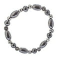 thumbnail image 4 of Semi-Precious Black Gemstone Bracelet, Stretch Bracelets Natural Hematite #72, 4 of 5