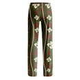 thumbnail image 6 of Adult Fashion Loose Christmas Print Casual Pants with Drawstring Elastic Waist, Comfortable Sleepwear and Loungewear Trousers for Home Use,Army Green,XL, 6 of 7
