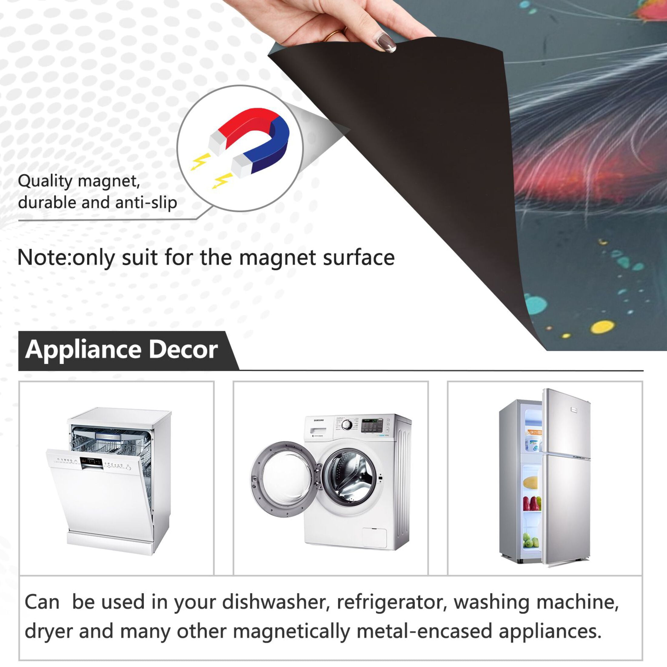 Cat Through The Wall Magnetic Dishwasher Cover Magnet Refrigerator Dishwashers Sticker Kitchen Decorative Art Panel Decal 23"x26"