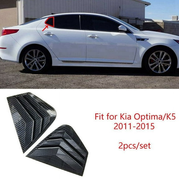 2x Carbon Fiber Style Rear Side Window Quarter Louver Cover For Kia Optima K5 2011-2015