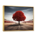 thumbnail image 2 of Designart "Red And Grey Tree silence IV" Floral Floater Framed Wall Art Print, 2 of 7