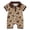 Coffee, variant on Baby Boy Romper Boys Short Sleeve Cow Print Collar Romper Jumpsuit Toddler Jumpsuit Brown 0-3 Months