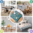 thumbnail image 4 of Dogs with Pioneer Flower Square Tablecloth,Waterproof Square Table Cover,Wipeable Spillproof Washable Table Cover for Home Kitchen Party Decor 42"X42"(107x107cm), 4 of 6