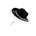thumbnail image 1 of Guardoinrt Chapeau de Cowboy pour Femmes Adultes Décontracté avec Sangle Noire Réglable pour Protection Noir 40x33x14cm, 1 of 6