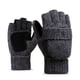 thumbnail image 1 of Guantes de lana con aislamiento térmico sin dedos para mensajes de texto, unisex, cálidos, de punto, convertibles, con solapa, 1240, 1 of 6