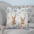thumbnail image 4 of 14x14 Pillow Covers Set of 2, Bunny Easter Throw Pillow Covers Decorative Couch Cushion Case, Spring Floral Eucalyptus Leaves Eggs Weeping Microfiber Square Pillowcases for Bedroom Car Living Room, 4 of 7