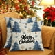 thumbnail image 5 of Juego de fundas de almohada con diseño de árbol de Navidad | Fundas de almohada decorativas navideñas de 45 x 45 cm en azul oscuro | Fundas de cojín festivas para salón con cremallera oculta, 5 of 5