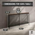 thumbnail image 3 of 47" Narrow Long Console Table Behind Couch, Sofa Table for Entryway Living Room, Skinny Long Hallway Table, Rustic Oak, 3 of 9