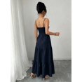 thumbnail image 2 of Womens Blue Spaghetti Strap Maxi Dress With Lace And Tassel Detail, 2 of 7