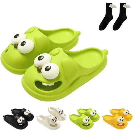 

Omagie Tongue Kiss Slippers Big Eye Dog Slipper Cute Funny 3d Big Eye Dog Fun Cartoon Package Head Eva Slippers