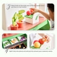 thumbnail image 4 of Teamson Kids Wooden Farmers Market Stand Playset, 25-Piece Pretend Grocery Stall with Cutting Vegetables, Scale & Chalkboard, White/Green, for Toddlers Ages 3+, 4 of 14