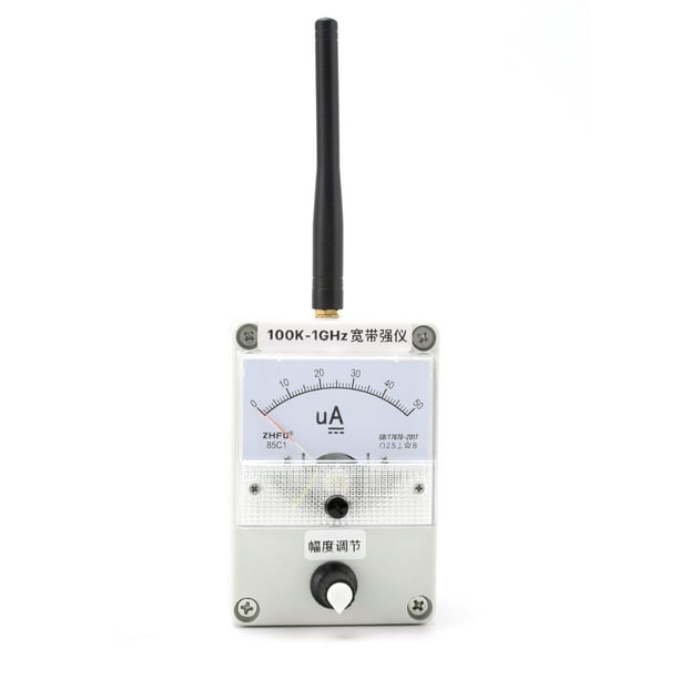 Medidor de Intensidad de Campo 100KHz-1GHz, Prueba de Señal Multifunción para Antenas, Radiación y Walkie-Talkies, Amplio Rango de Frecuencia, Indicador de Aguja Ajustable con Amortiguación