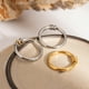 thumbnail image 3 of Stainless Steel Geometric Plain Ring for Women Gold Titanium Electroplated Jewelry, 3 of 4