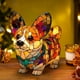 thumbnail image 1 of Lámpara de mesa con diseño de perro Corgi, luz nocturna artística de la serie Dog, regalo de cumpleaños y Navidad, lámpara de mesita de noche con vitrales y luz ambiental cálida, lámpara de cachorro, 1 of 6