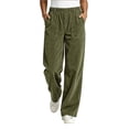 thumbnail image 2 of BUIGTTKLOP Corduroy Pants for Women High Waisted Lounge Pants Wide Leg Loose Fit Trousers with Pockets, 2 of 5