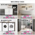 thumbnail image 4 of Pink Grey Floral Flannel Bath Mat 16x24 Inches, Soft Absorbent Non-Slip Bathroom Rug, Machine Washable Floor Mat for Shower, 4 of 7