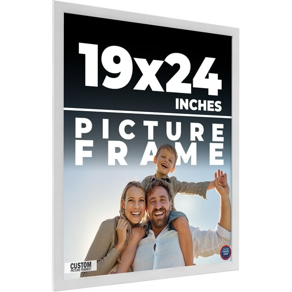 24x19 White Wood Picture Frame - UV Acrylic, Foam Board Backing, Hanging Hardware