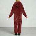 thumbnail image 7 of mgoYE Womens Onesies Pajamas One Piece Hooded Adult Pajama Jumpsuit Winter Fuzzy Sleepwear(Brick Red,3XL), 7 of 7