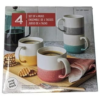 Bruntmor Home Solid Stackable Thick Ceramic Coffee Mug Set, Large