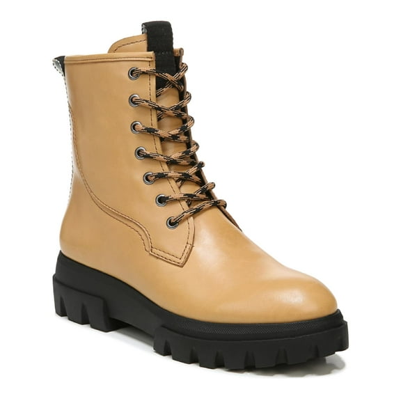 Franco Sarto Womens Robbie Leather Zipper Ankle Boots Tan 9 Medium (B,M)