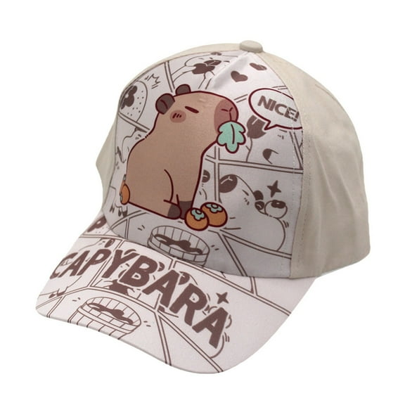 Sinyiin Youthful Capybara Print Hat Trendy Portable Hat Soft Fashionable Baseball Hat