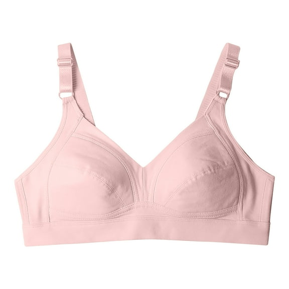 Jgppe Everyday Bras for Women Comfort Cotton Wirefree Back Buckle Thin Full Coverage Bras with Adjustable Strap