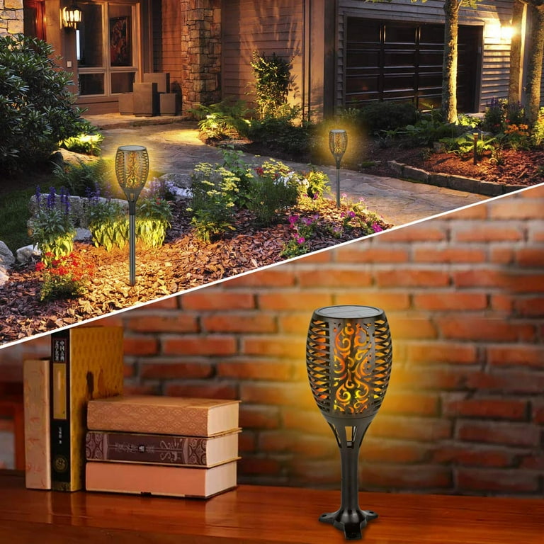10 Pack - Solar Lights Outdoor - Flickering Flames Torch Solar Path Light - Dancing Flame Lighting 96 LED Dusk to Dawn Flickering Tiki Torches Outdoor Waterproof Garden 10 Pack - Solar Lights Outdoor - Flickering Flames Torch Solar Path Light - Dancing Flame Lighting 96 LED Dusk to Dawn Flickering Tiki Torches Outdoor Waterproof Garden