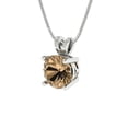 thumbnail image 2 of Clara Pucci 14K White Solid Hypoallergenic Gold 1Ct Champagne Round Brilliant Cut Solitaire Designer Necklace Pendant For April, 2 of 7