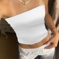 thumbnail image 4 of womens tank tops Strapless Striped Bandeau Tube Top Sleeveless Backless Casual Crop Top, 4 of 5
