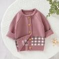 thumbnail image 5 of Generic Kids Outdoor Sweaters Baby Girl Boy Knit Cardigan Sweater Warm Pullover Tops Toddler Plaid Outerwear Jacket Coat Outfit Clothes for Cute Fashion Pullovers(9-12 Months,Pink), 5 of 9