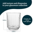 thumbnail image 3 of Libbey Paneled Double Old Fashioned Glasses, 11.2 Oz Fine Ribbed Line Whiskey Drinking Glasses, Dishwasher Safe Rocks Glass Set for Spirits, Cocktails, 3 of 6