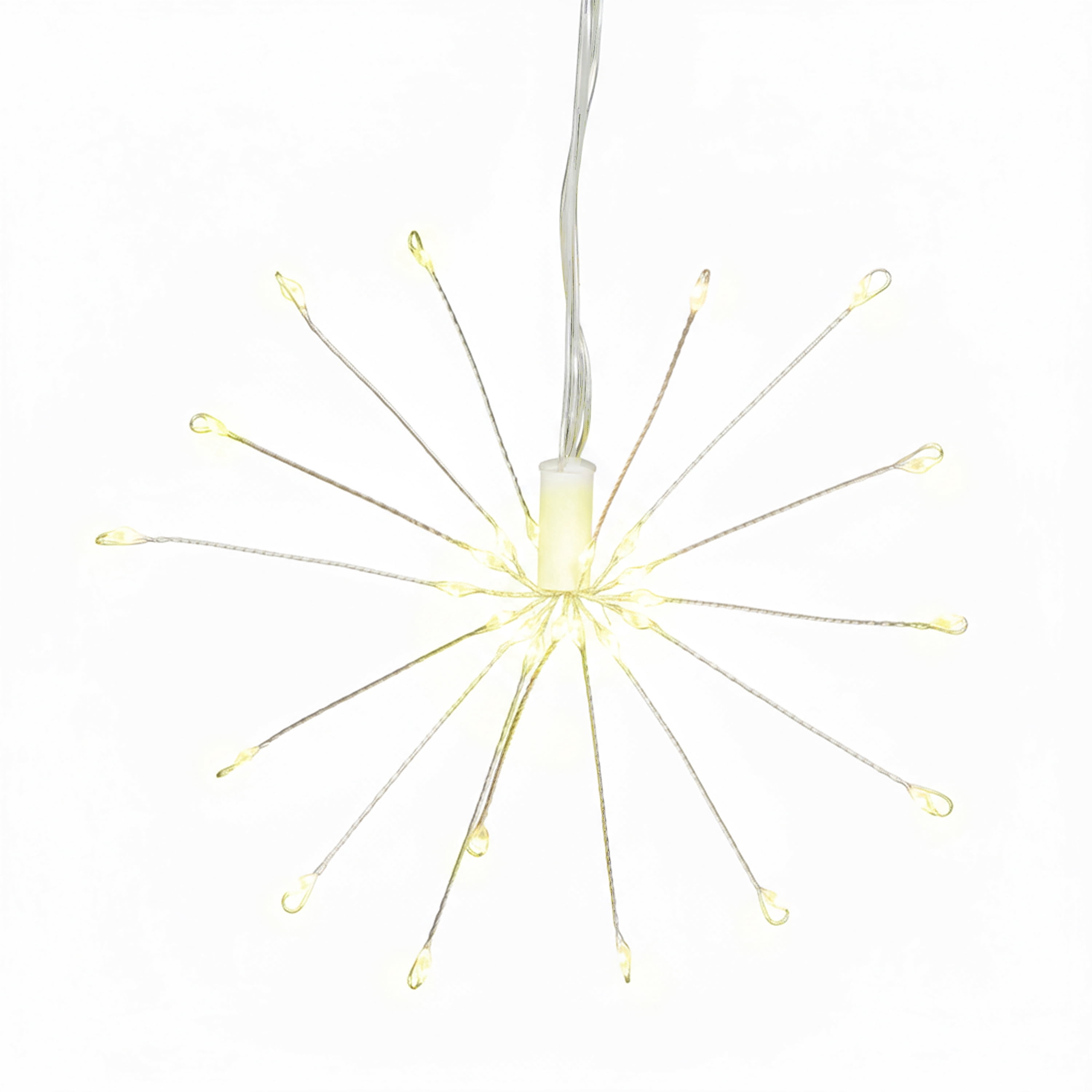 Indoor/Outdoor 6-Count LED 8-Function Starburst Christmas String Lights, Warm White, Transparent Wire, 7.5', by Holiday Time