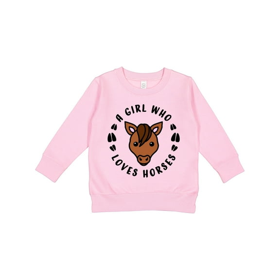 Inktastic A Girl Who Loves Horses Toddler Sweatshirt