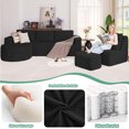 thumbnail image 5 of Soscana Living Room Furniture Set,3 Piece Bornless Sofa Set,L Shaped Corduroy Couch with Single Lounge Chair & Ottoman, Modular Sectional Sofa with Movable Footstool for Living Room,Apartment, 5 of 9