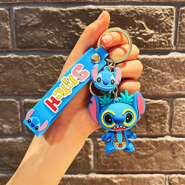 Disney-llaveros de Lilo & Stitch para niños, juguetes de Anime, llavero de Cupido de Lilo & Stitch, llavero colgante Kawaii para niñas en mochila