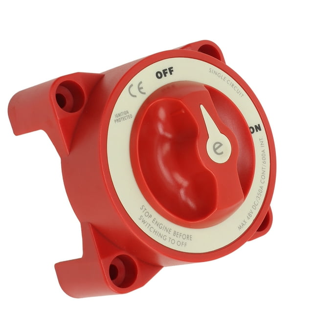 Battery Disconnect Switch, Battery Disconnect Switch 350A 48V 2 Gear Stud Red Strong Marine Battery Selector Switch For RV Marine Automotive Battery