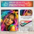 thumbnail image 2 of Vibrant Rainbow Hair Girl High Gloss Acrylic Wall Art Colorful Portrait Ready To Hang, 2 of 6