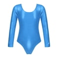 thumbnail image 1 of YiZYiF Kids Girls Shiny Metallic Long Sleeves Ballet Latin Yoga Dance Leotard, 1 of 7